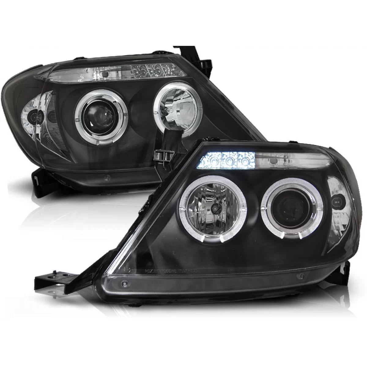 Fanale Anteriore Angel Eyes Nero per Toyota Hilux 05-11