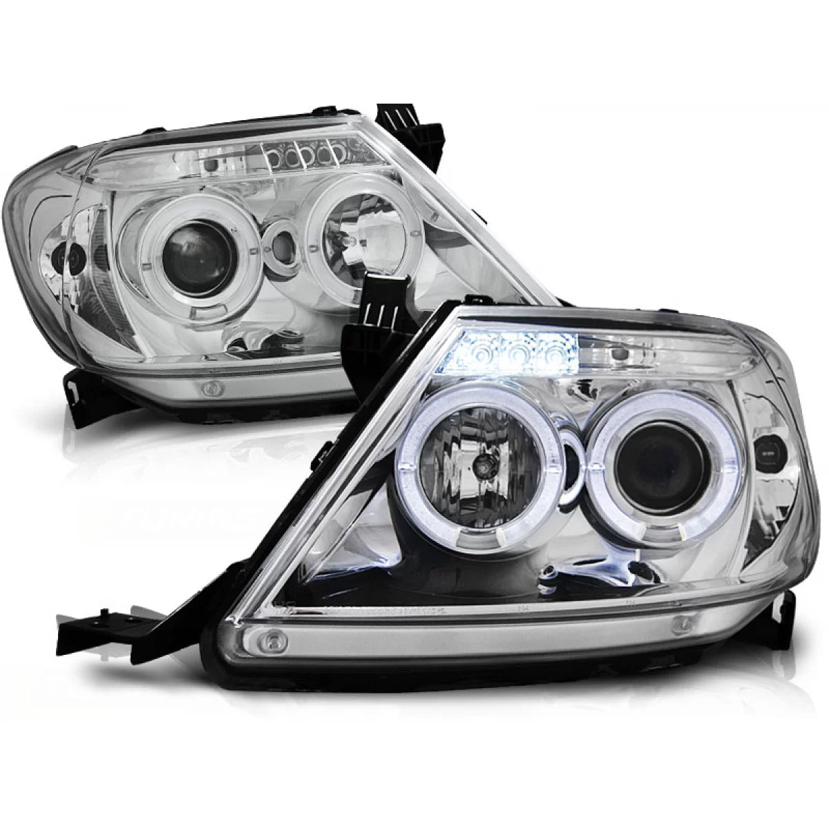 Fanali Angel Eyes Cromati Anteriori per Toyota Hilux 05-11