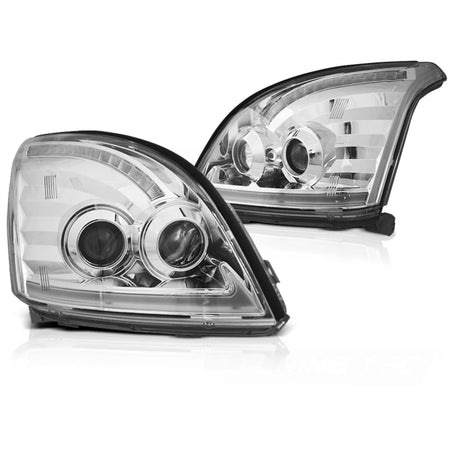 Fanale Tubolare LED Sequenziale Cromato Anteriore Toyota Land Cruiser 120 03-09