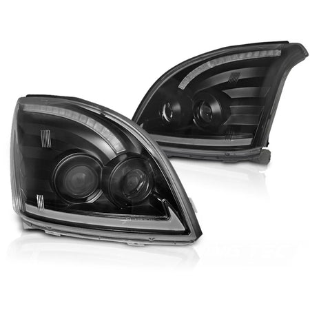 Fanale Tubolare LED Sequenziale Nero Anteriore Toyota Land Cruiser 120 03-09