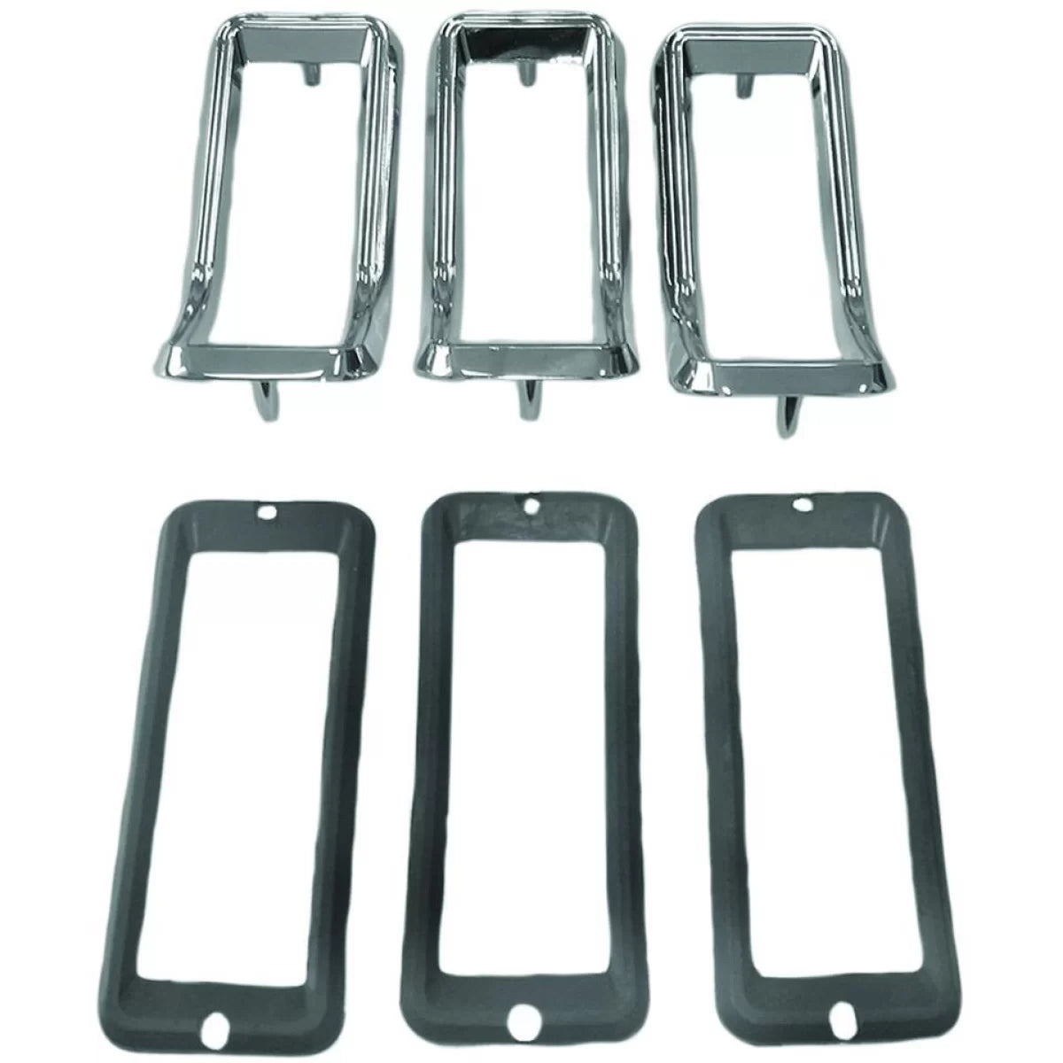 Cornici Fanali Posteriori 3 Pezzi Cromate per Ford Mustang 67