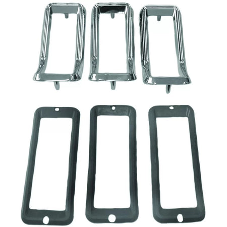 Cornici Fanali Posteriori 3 Pezzi Cromate per Ford Mustang 67