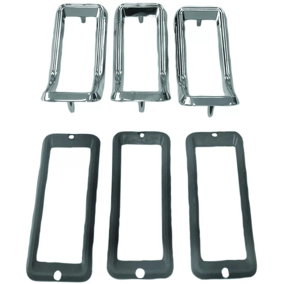 Cornici Fanali Posteriori 3 Pezzi Cromate per Ford Mustang 67