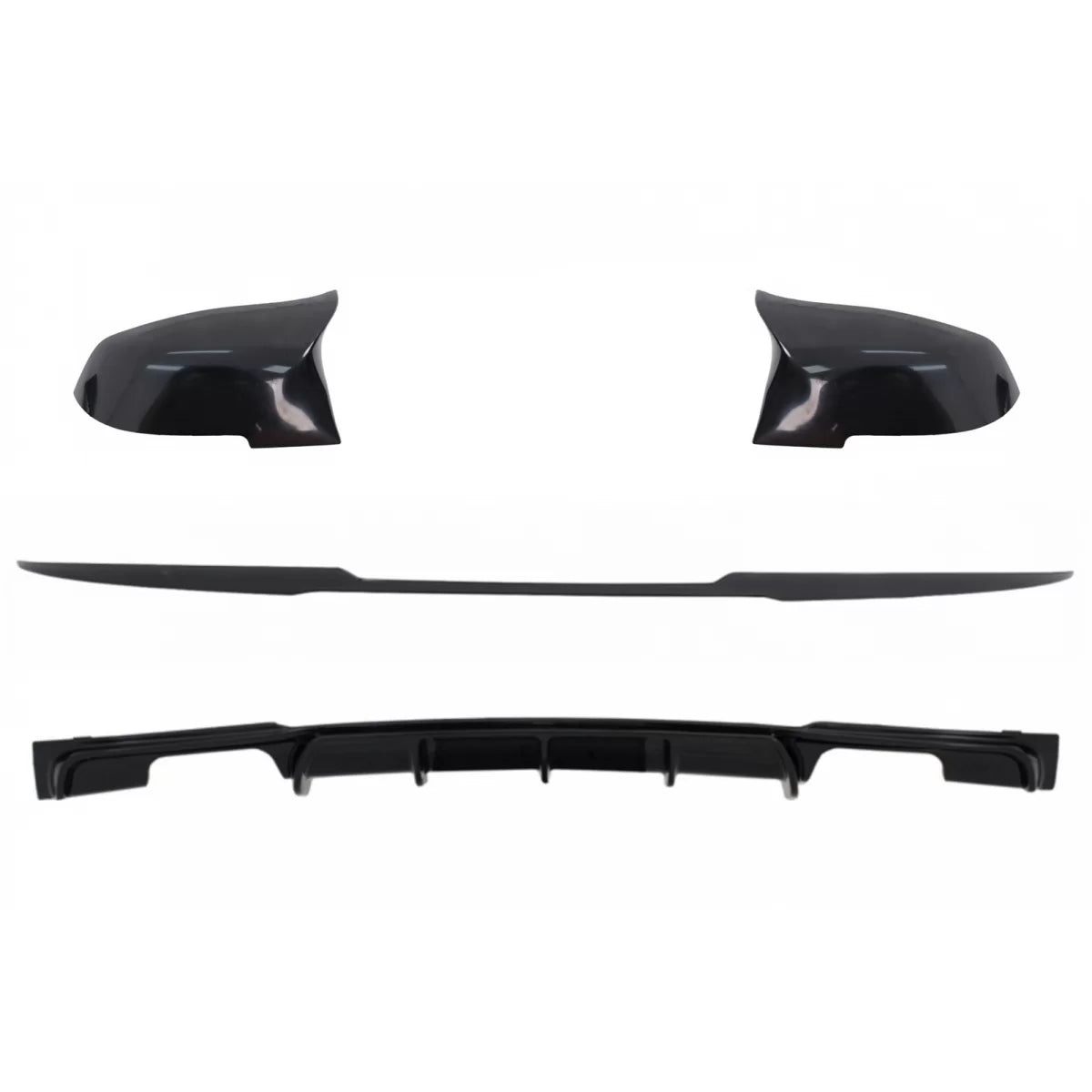 Spoiler Posteriore con Diffusore Doppio Scarico e Copri Specchietti per BMW