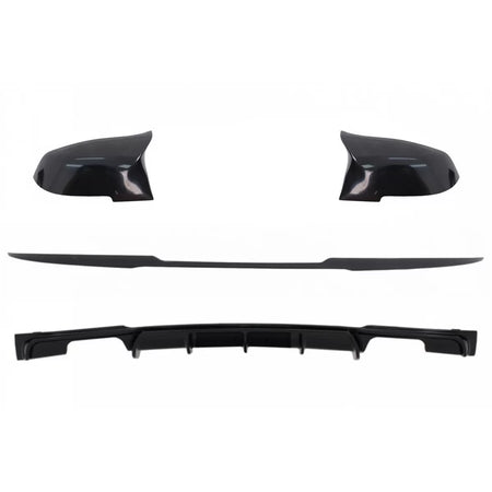 Spoiler Posteriore con Diffusore Doppio Scarico e Copri Specchietti per BMW