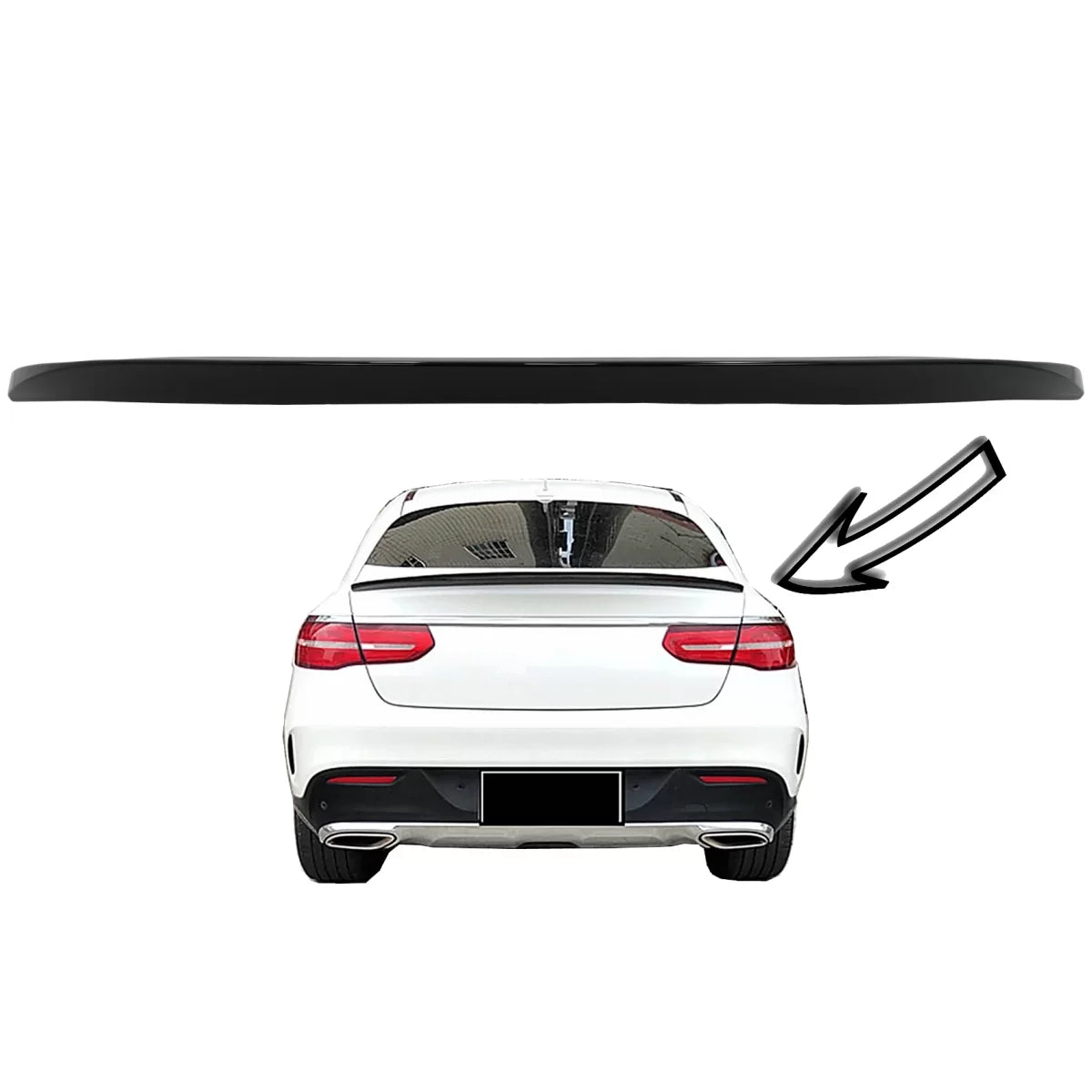 Spoiler Posteriore Nero Lucido per Mercedes GLE Coupe C292 2015-2019