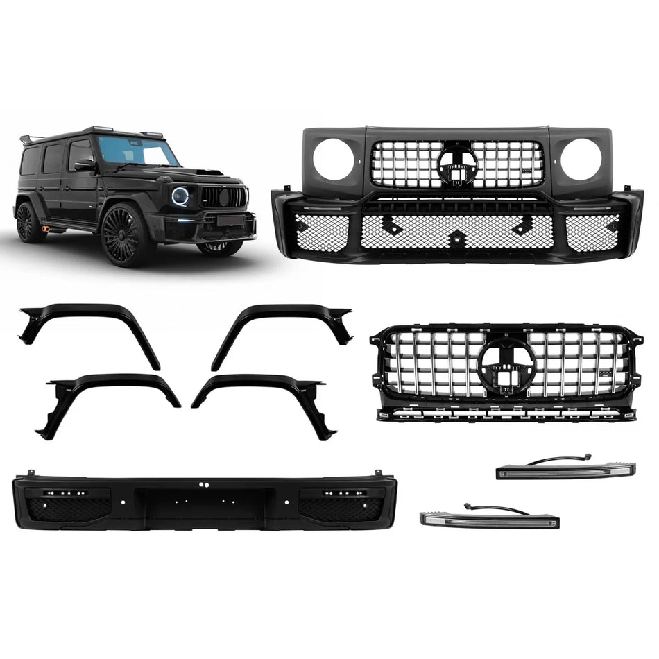 Body Kit Tuning G800 B con Elementi Cromati per Mercedes Classe G W464 2019-2023