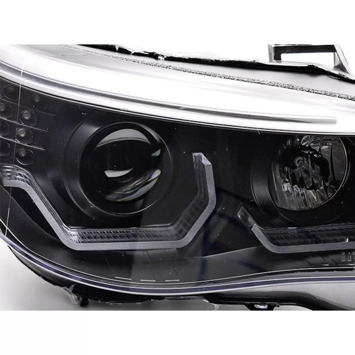 Fari Tuning con LED Angel Eyes 3D Anteriore Dx e Sx BMW Serie 5 E60 2003-2007