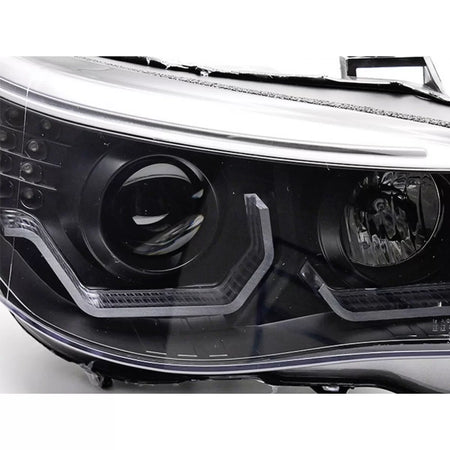 Fari Tuning con LED Angel Eyes 3D Anteriore Dx e Sx BMW Serie 5 E60 2003-2007