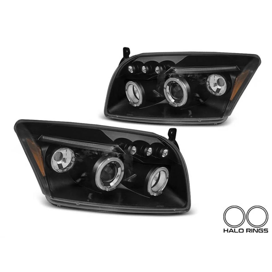 Fari Tuning con Occhi di Angelo Anteriore Dx e Sx per Dodge Caliber 2006-2012