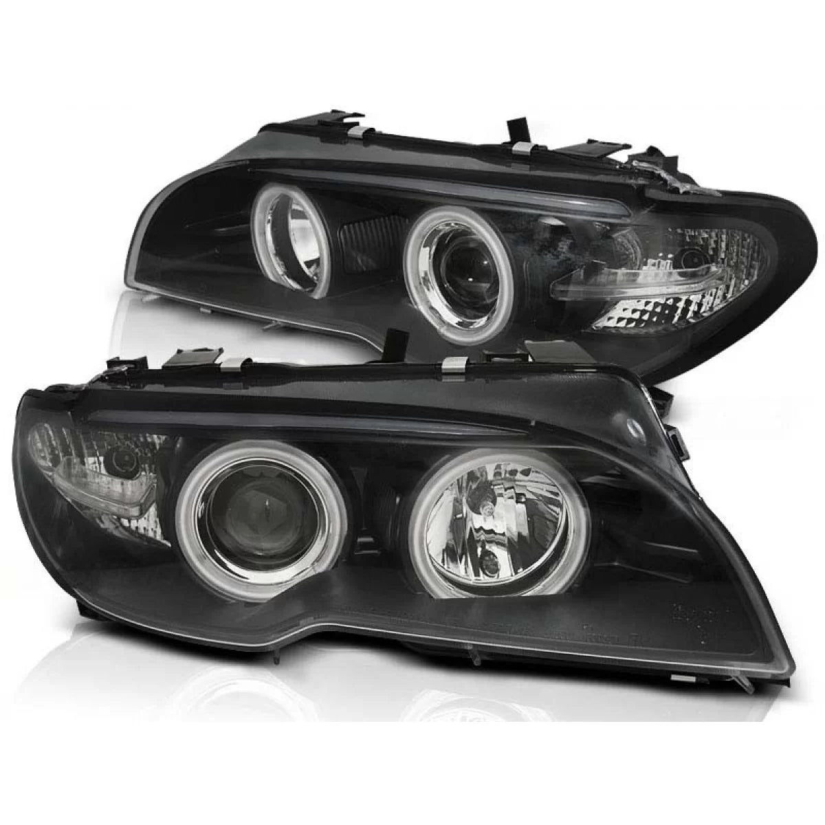 Fari Tuning con Anelli CCFL BMW Serie 3 E46 2003-2006 Coupé Cabriolet Dx Sx