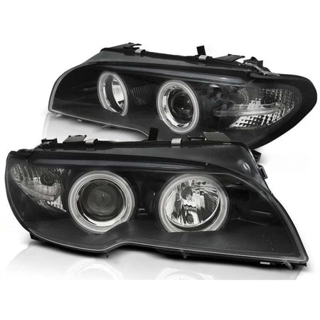 Fari Tuning con Anelli CCFL BMW Serie 3 E46 2003-2006 Coupé Cabriolet Dx Sx