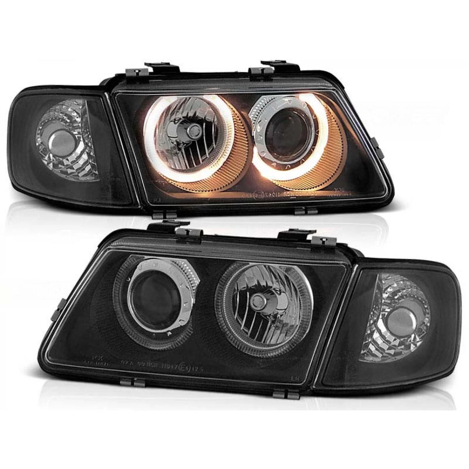 Fari Anteriore Sinistro e Destro con Angel Eyes Alogeni per Audi A3 8L 1996-2000