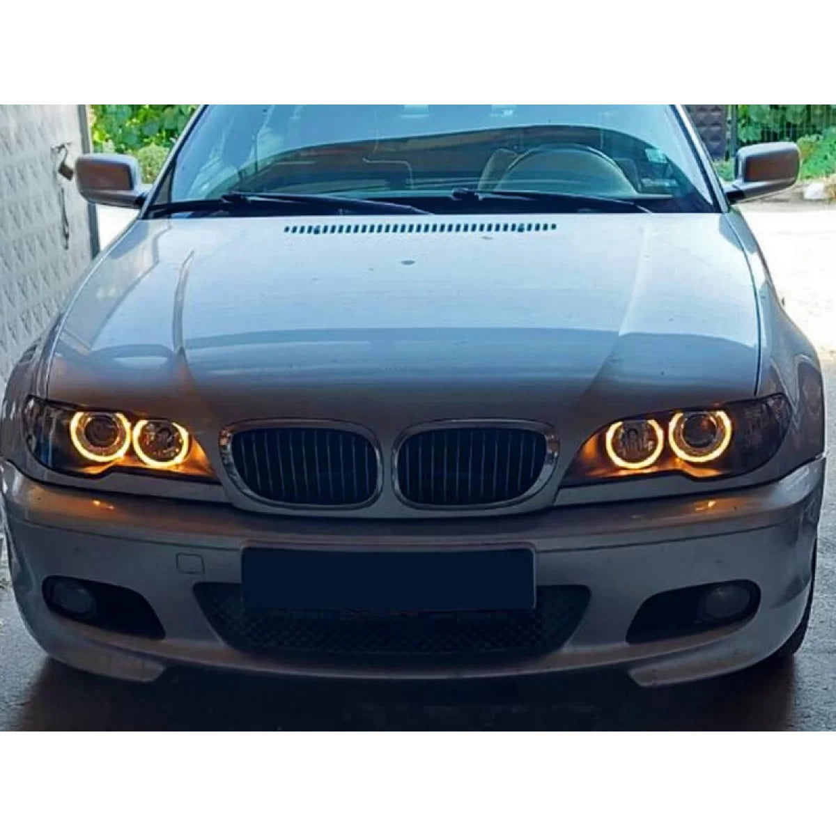 Fari Tuning con Anelli Angel Eyes Alogeni Anteriori Dx e Sx per BMW 3 E46