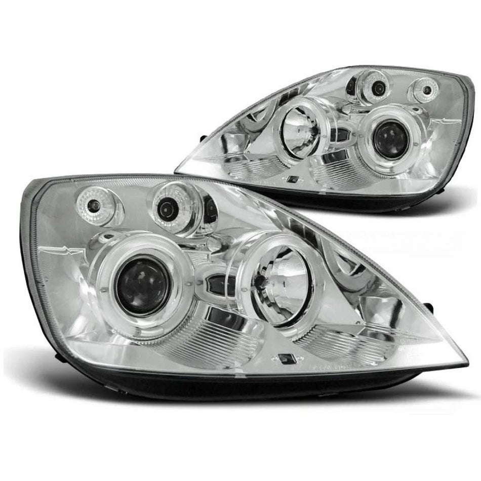 Fari Tuning con Occhi di Angelo Alogeni Anteriori Dx e Sx per Ford Fiesta MK6