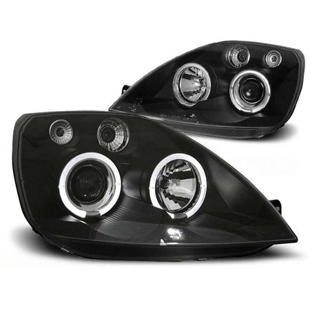 Fari Tuning con Anelli Alogeni Anteriori Dx e Sx per Ford Fiesta MK6 05-08/2005