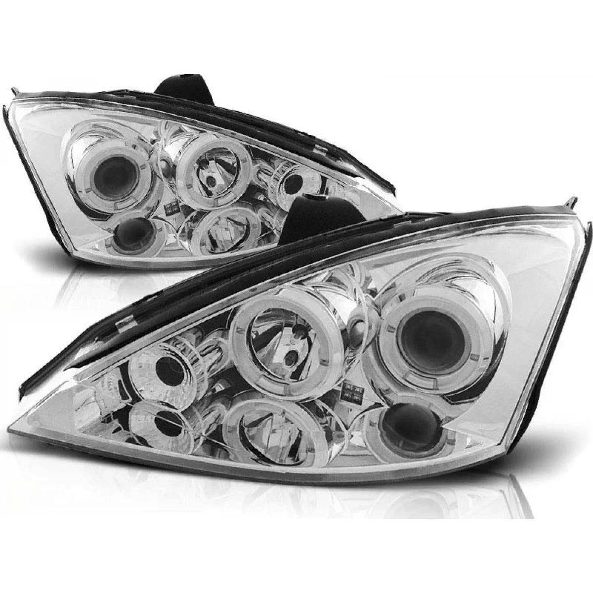 Fari Tuning con Anelli Alogeni Anteriori Dx e Sx per Ford Focus MK1 98-01