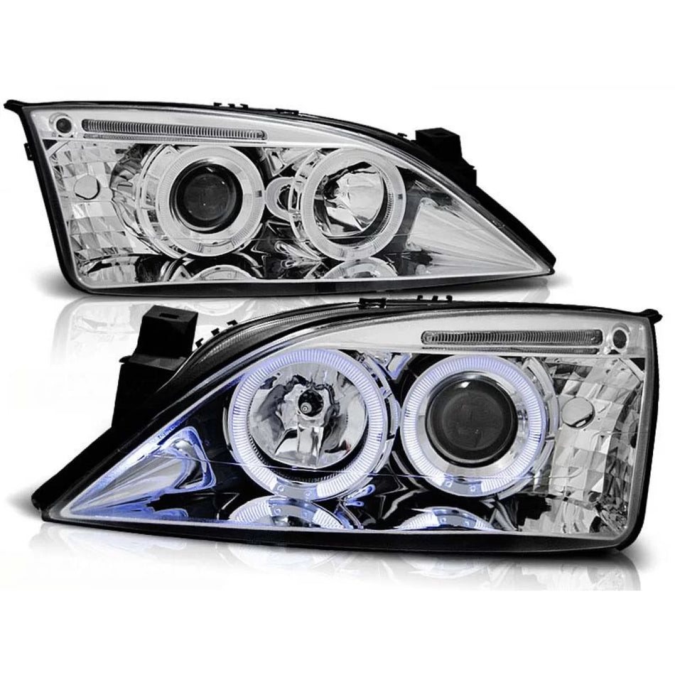 Fari Tuning con Anelli Alogeni Anteriori Sinistro e Destro per Ford Mondeo 09-07