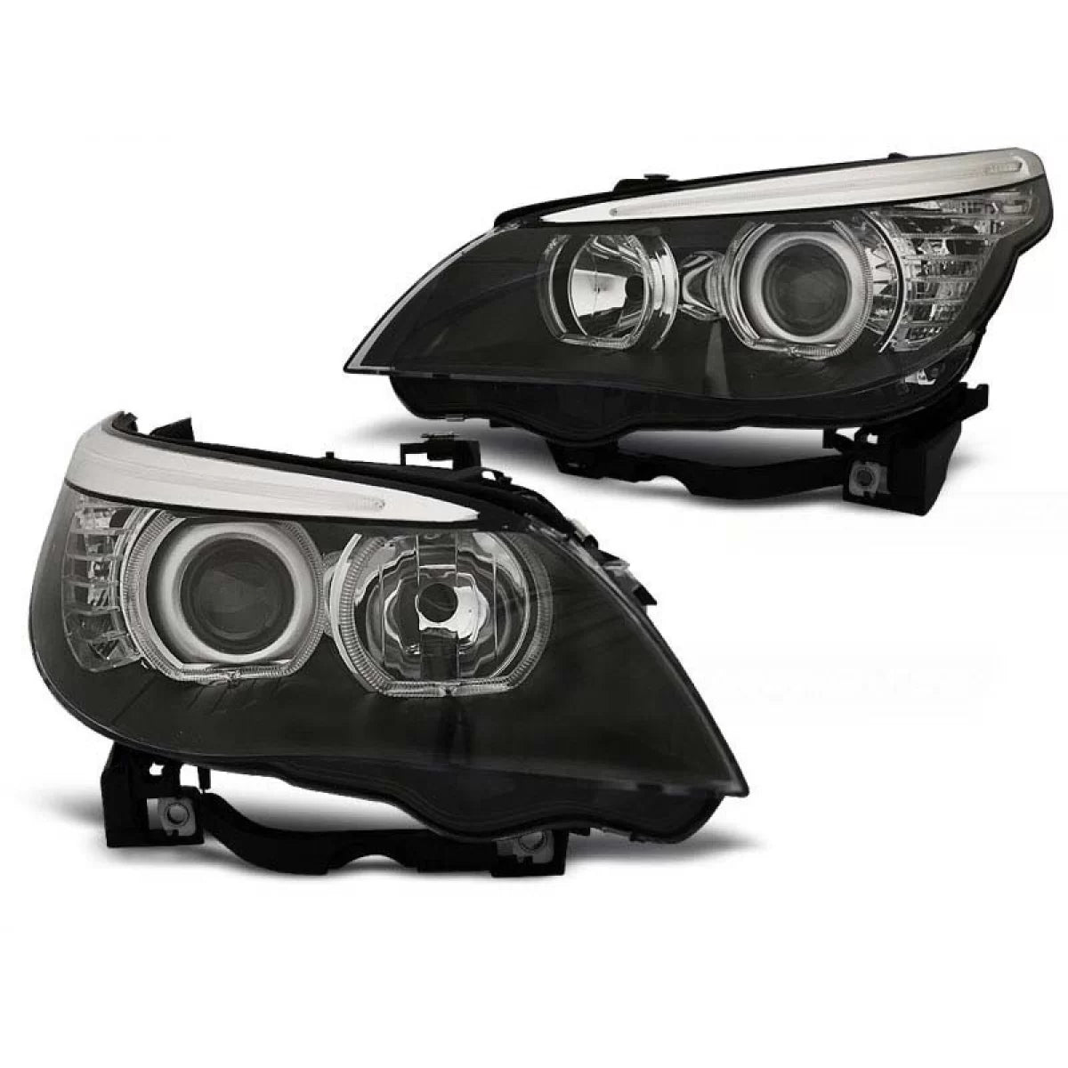 Fari Anteriori con LED Angel Eyes per BMW E60 E61 2003-2007 Dx e Sx