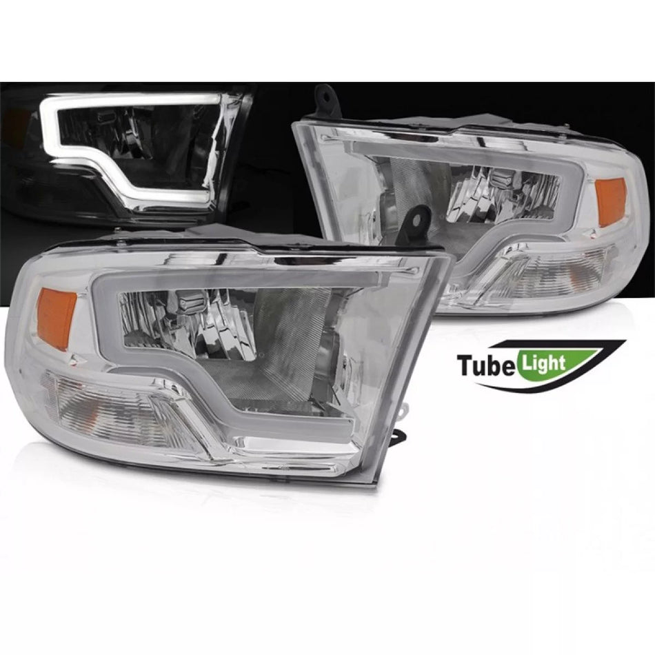 Fari Tuning con LED Anteriore Sinistro e Destro per Dodge Ram 2009-2018 Cromato