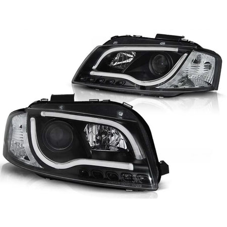 Fari Tuning con Luci LED Anteriori Dx e Sx per Audi A3 8P 05-03/2008 3D 5D