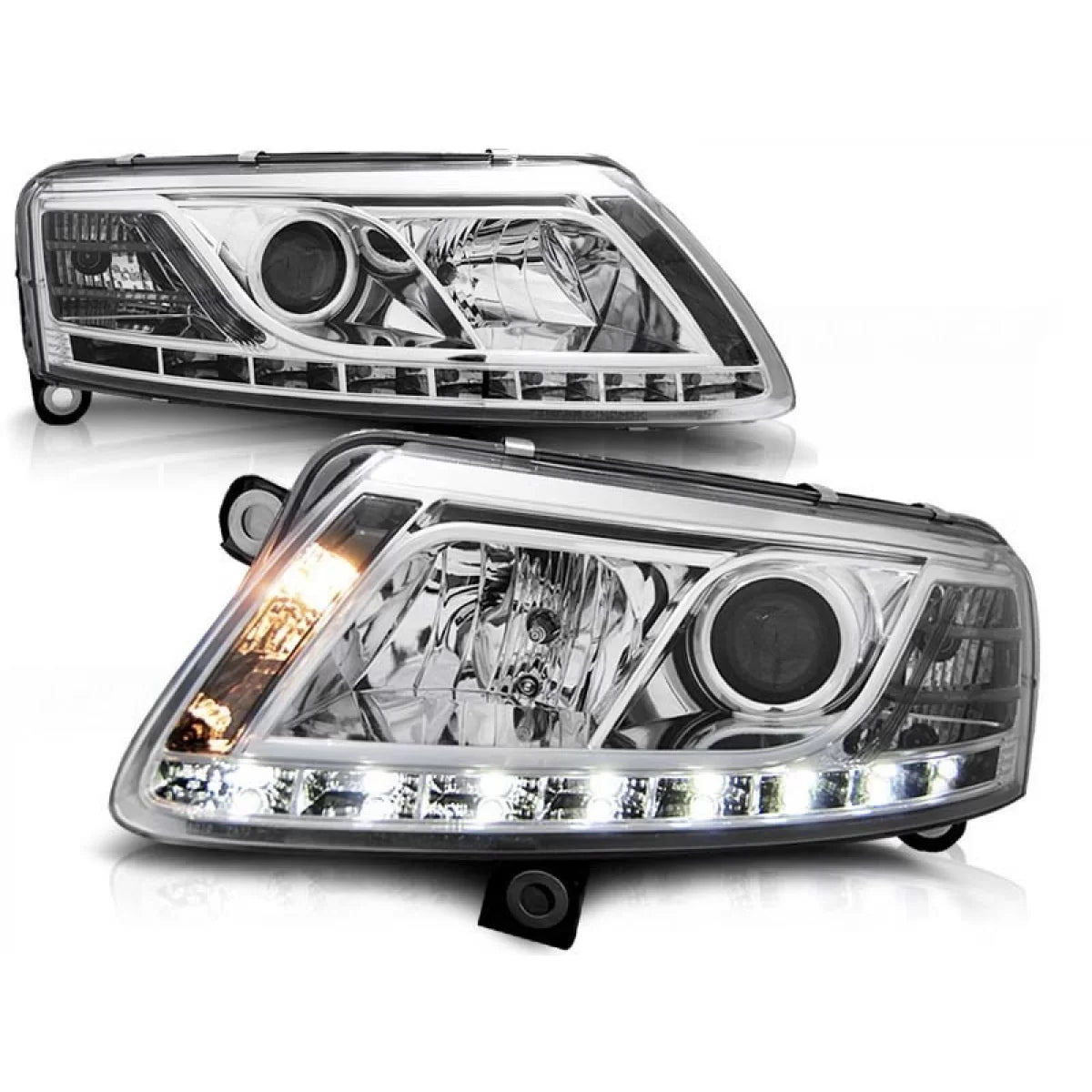 Fari Tuning con Luci Diurne Audi A6 C6 04-08 Berlina/sw
