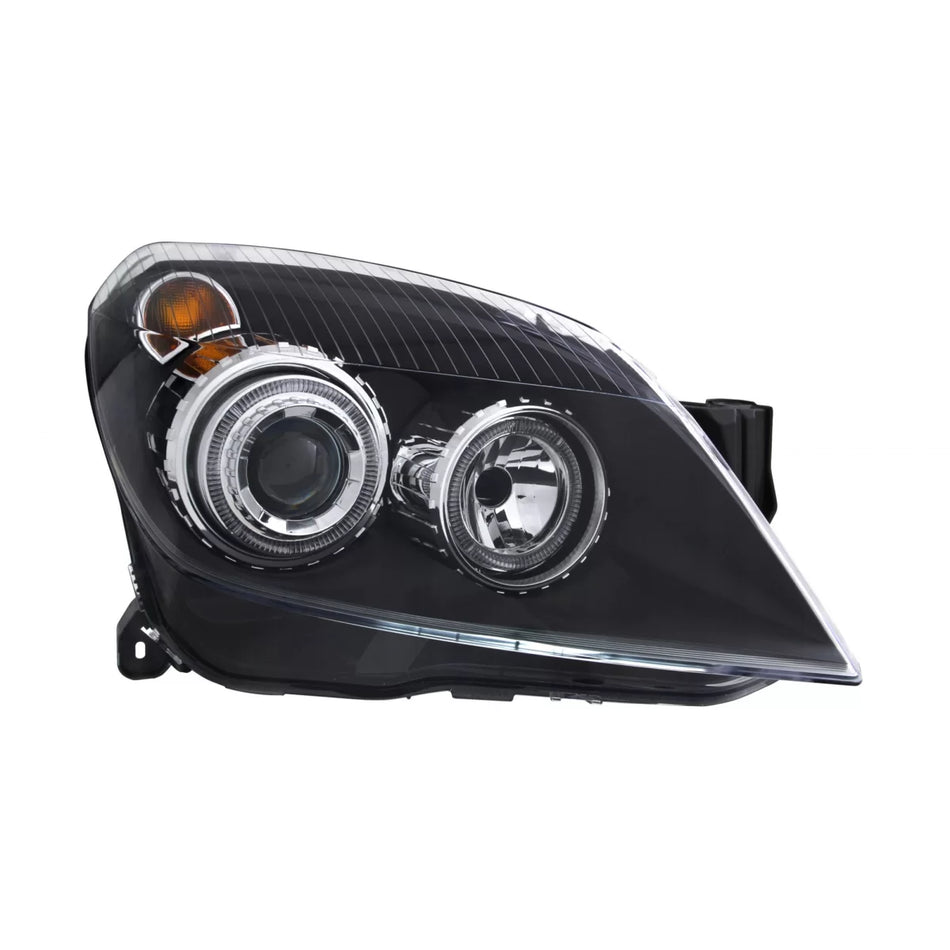 Fari Tuning con Angel Eyes Nero Anteriore Sinistro e Destro per Opel Astra H