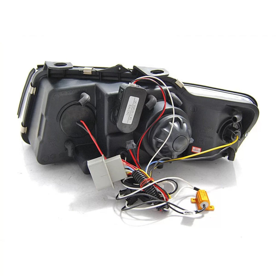 Fari Anteriori Neri Dx e Sx per Audi A4 B6 Cabriolet 2002-2006