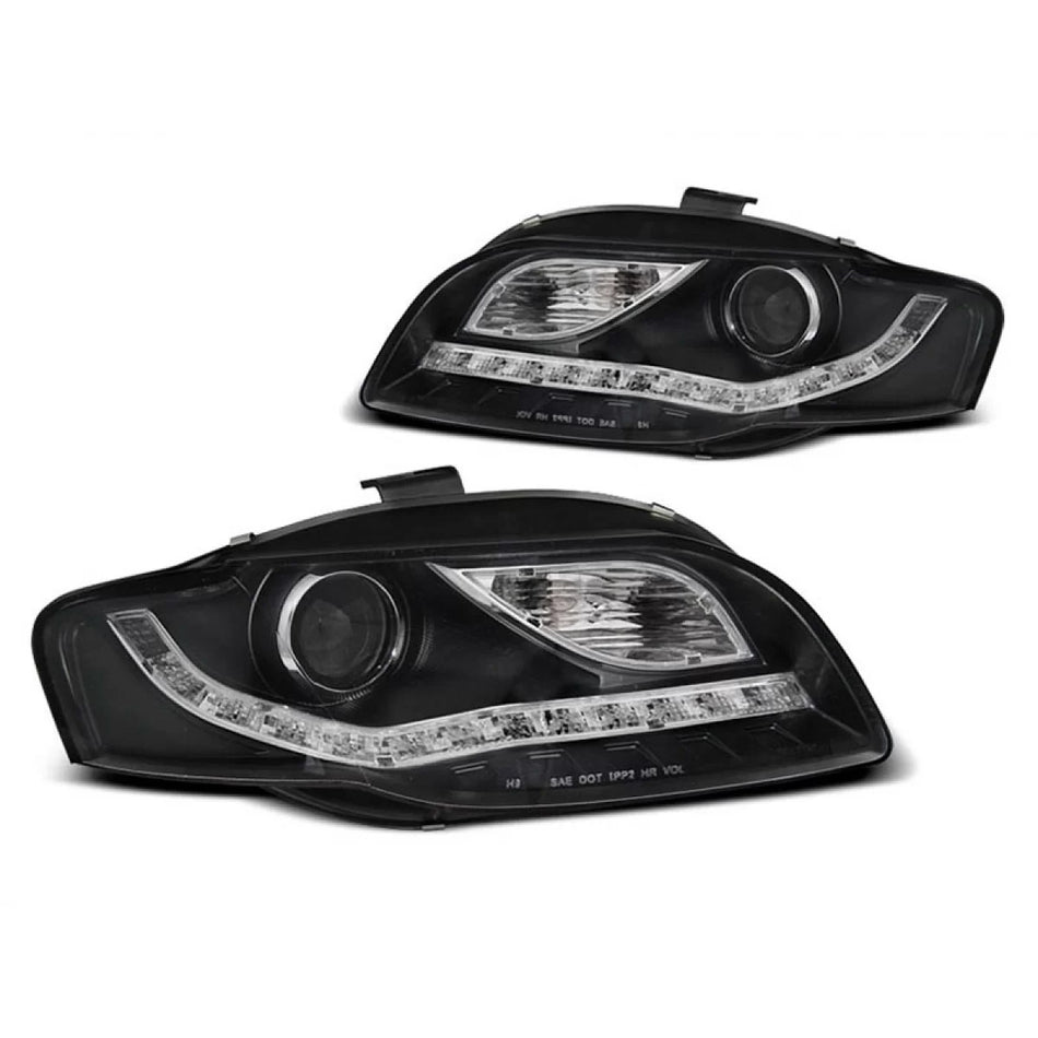 Fari Anteriori Neri Sinistro e Destro per Audi A4 B7 2004-2008