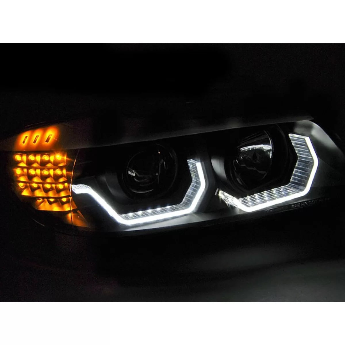 Fari Anteriori Tuning con Base Nera Sinistro e Destro per BMW Serie 3 E90