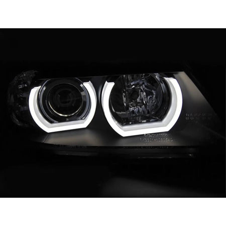 Fari Anteriori Tuning con Base Nera Sinistro e Destro per BMW Serie 3 E90