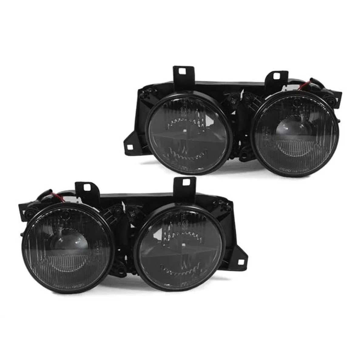 Fari Tuning Anteriori Dx e Sx con Base Nera per BMW Serie 5 E34 1987-1995