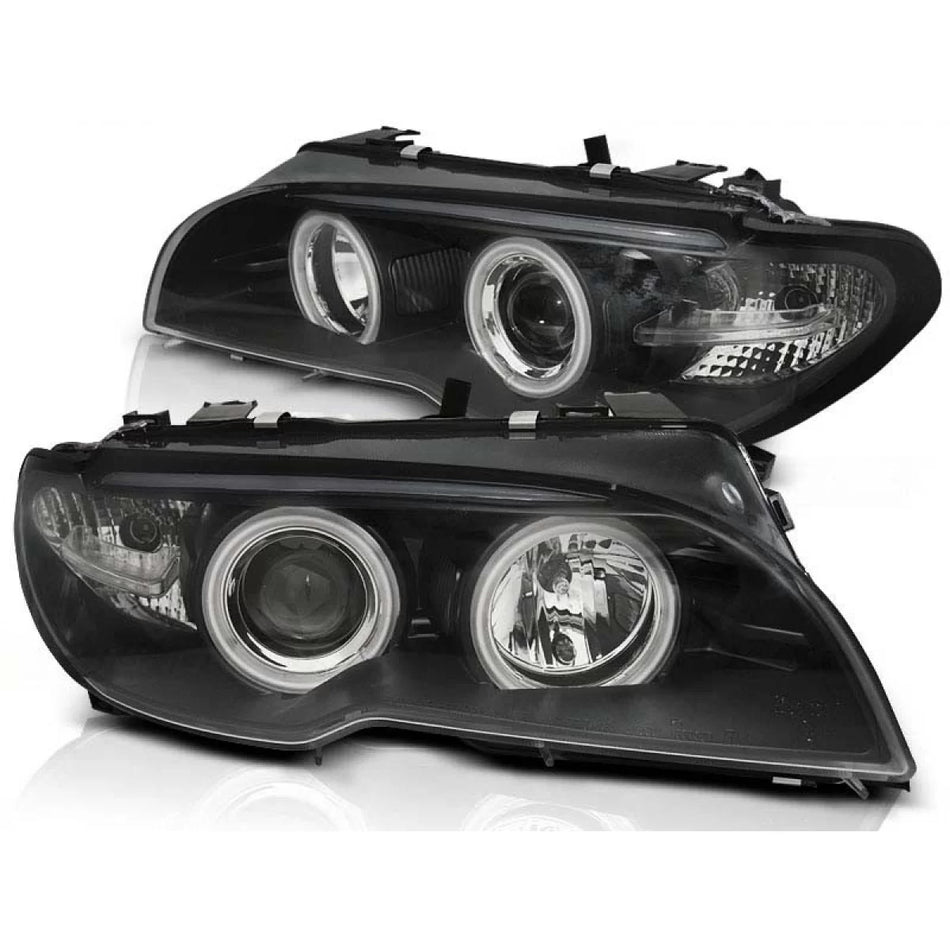 Fari Tuning con Occhi di Angelo CCFL Anteriori Dx e Sx per BMW 3 E46 2003-2006