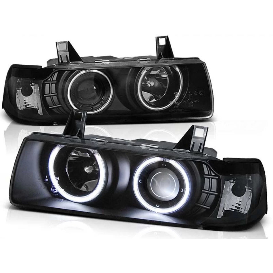 Fari Tuning con Occhi di Angelo CCFL Anteriori Dx e Sx per BMW 3 E36 1990-1999
