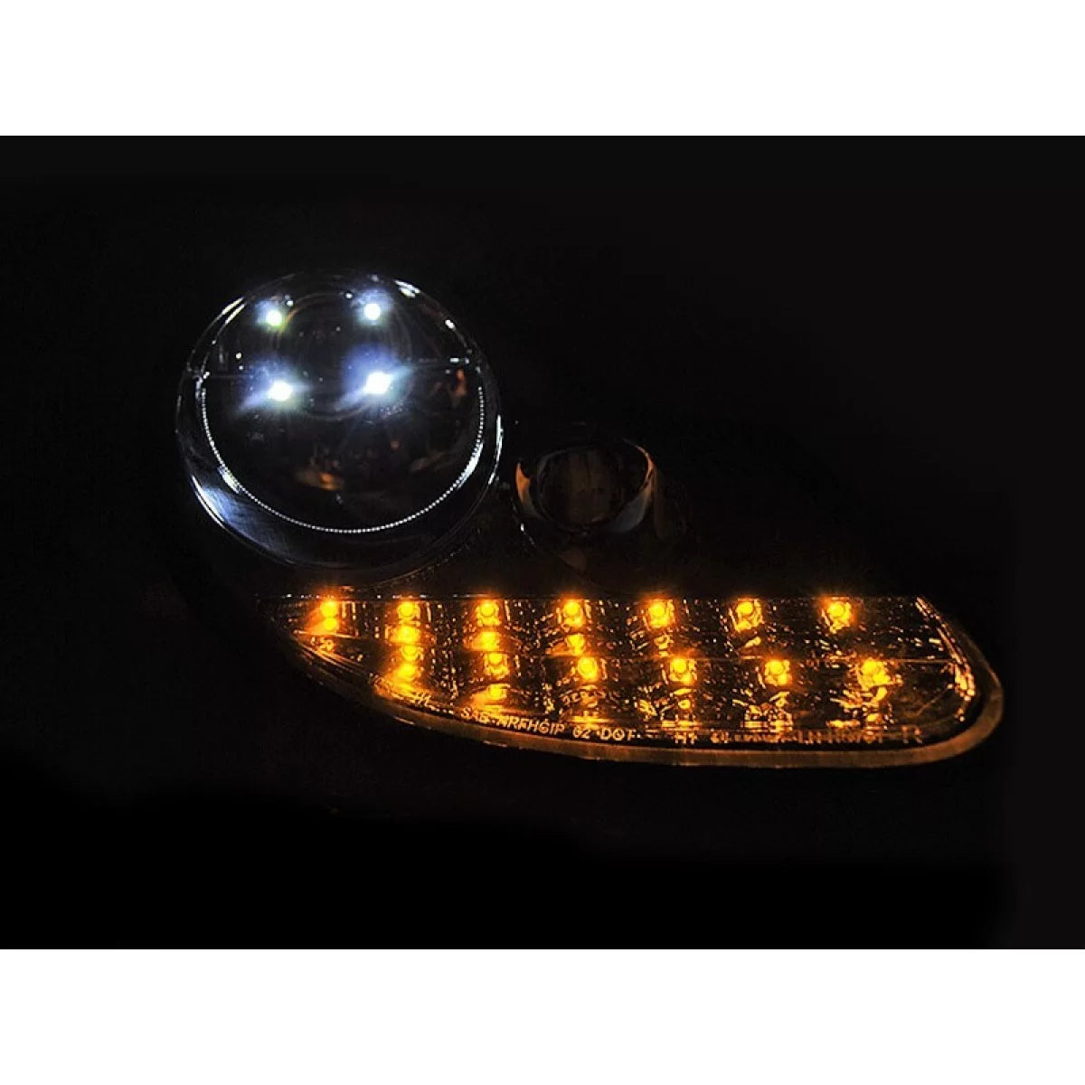 Fari Tuning con Luci Diurne Neri Anteriori Dx e Sx per Porsche Boxster 986