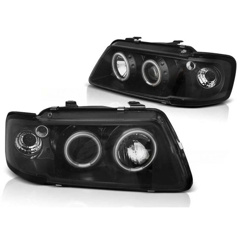 Fari Anteriore Sinistro e Destro con Angel Eyes Alogeni per Audi A3 8L
