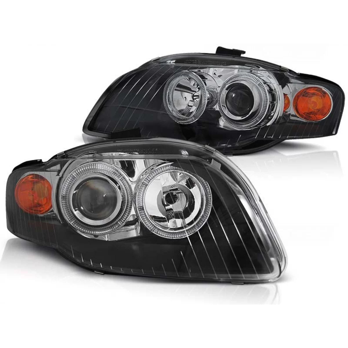 Fari Tuning con Angel Eyes Alogeni per Audi A4 B7 11.2004-03.2008
