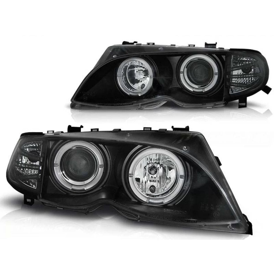 Fari Anteriore con Angel Eyes Alogeni per BMW 3 E46 09.2001-03.2005 Berlina/sw
