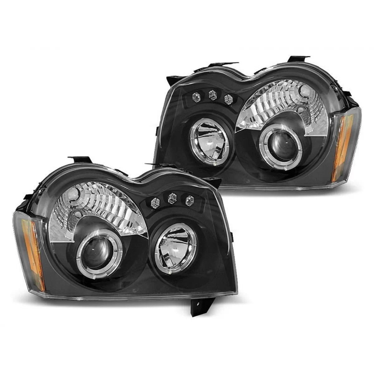 Fari Anteriori con Anelli Alogeni Jeep Grand Cherokee 2005-2008 Dx e Sx