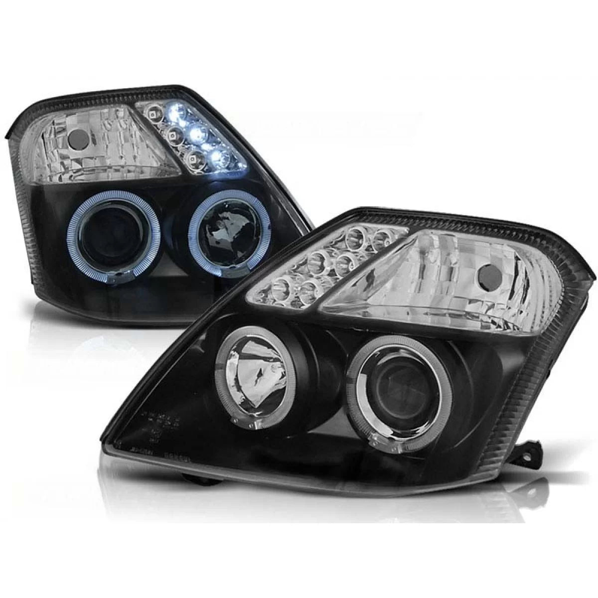 Fari Tuning con Anelli Alogeni Anteriori Sinistro e Destro per Citroën C2