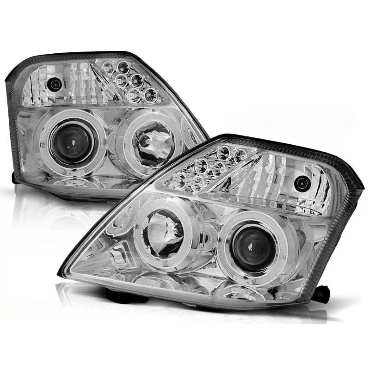 Fari Tuning con Anelli Alogeni Anteriori Sinistro e Destro per Citroën C2