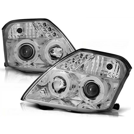 Fari Tuning con Anelli Alogeni Anteriori Sinistro e Destro per Citroën C2