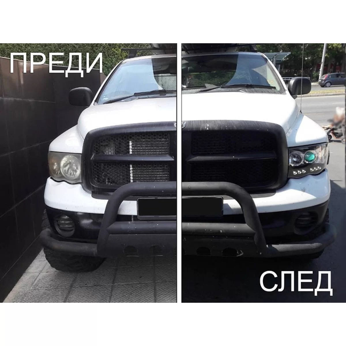 Fari Anteriori con Anelli Alogeni Sinistro e Destro per Dodge Ram 2002-2006