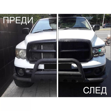 Fari Anteriori con Anelli Alogeni Sinistro e Destro per Dodge Ram 2002-2006