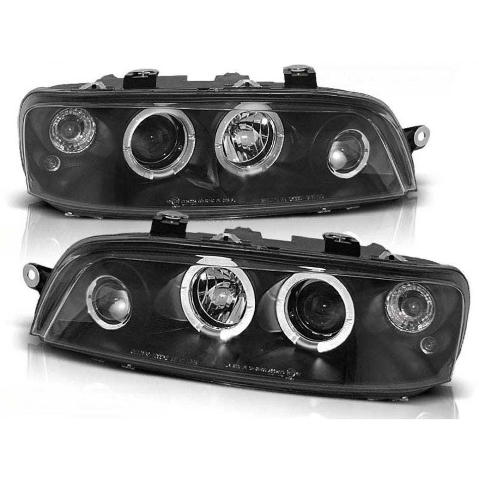 Fari Tuning con Anelli Alogeni Anteriori Sinistro e Destro per Fiat Punto 2