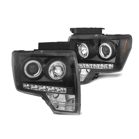 Fari Tuning con Anelli Angel Eyes Alogeni Anteriori Dx e Sx per Ford F150