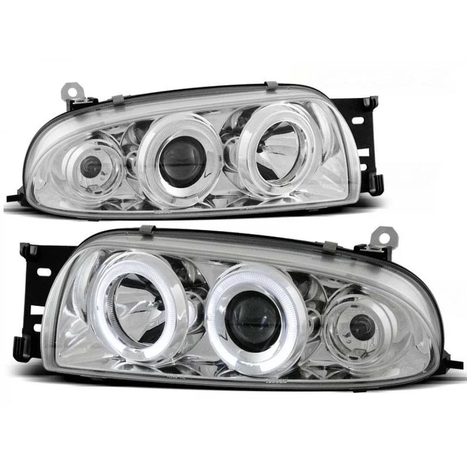 Fari Anteriori con Occhi di Angelo Alogeni per Ford Fiesta MK4 10.1995-08.1999