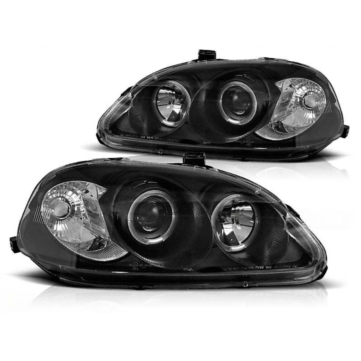Fari Anteriori Neri Dx e Sx per Honda Civic 09.1995-02.1999