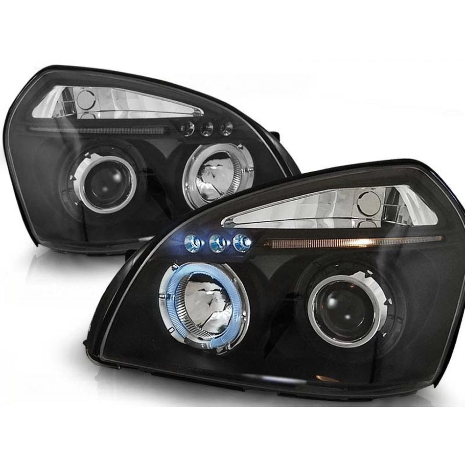 Fari Tuning Anteriori Neri Dx e Sx per Hyundai Tucson 2004-2010