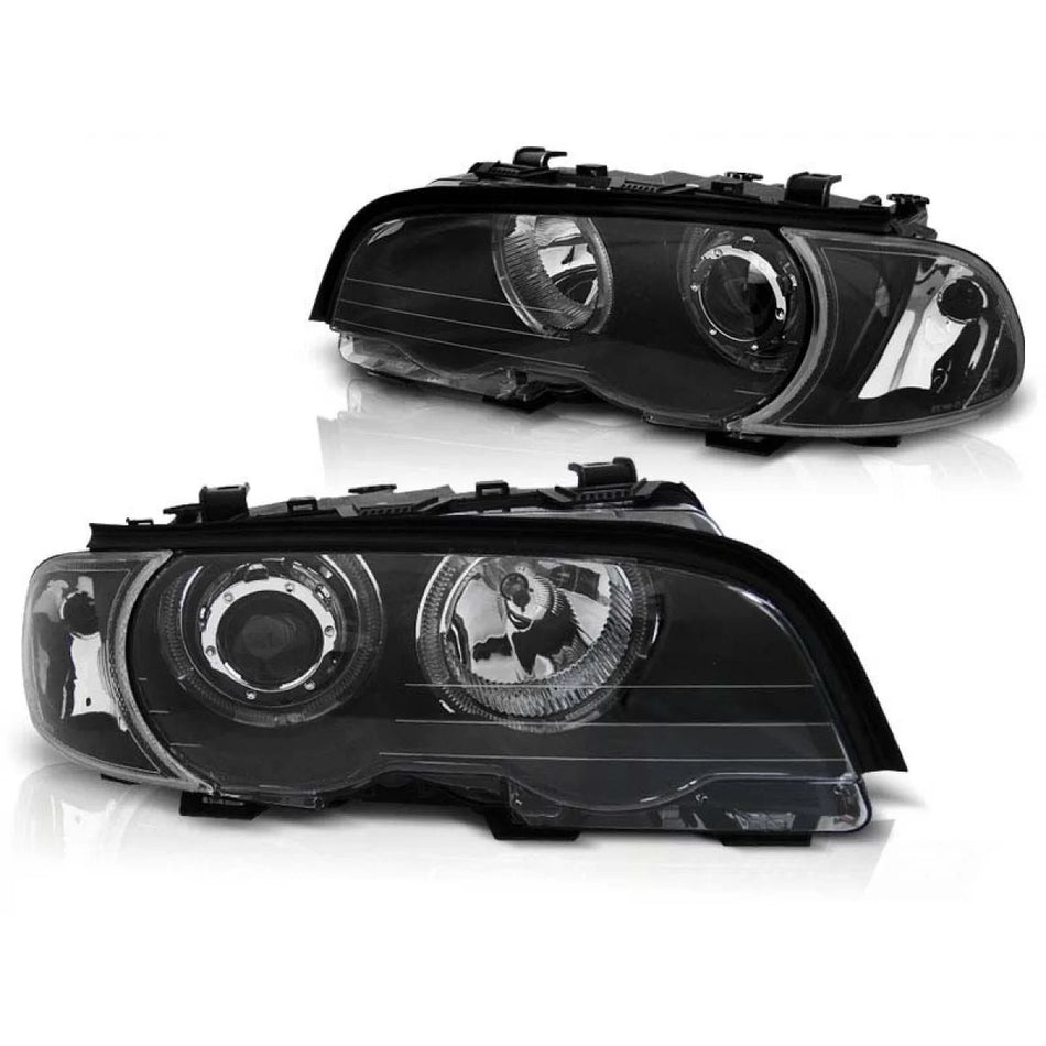 Fari Tuning con LED Angel Eyes Anteriore Dx e Sx per BMW 3 E46 1999-2003 Coupe